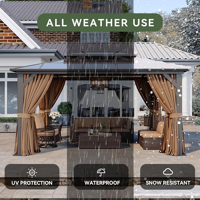 Aoxun 10'x14' Hardtop Gazebo - Image 5