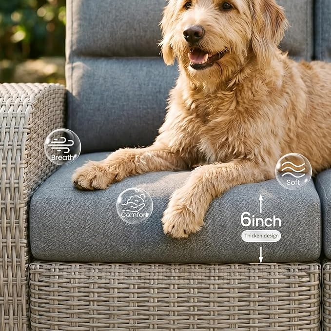 Oversized Wicker Outdoor Recliner Lovseat - Image 4