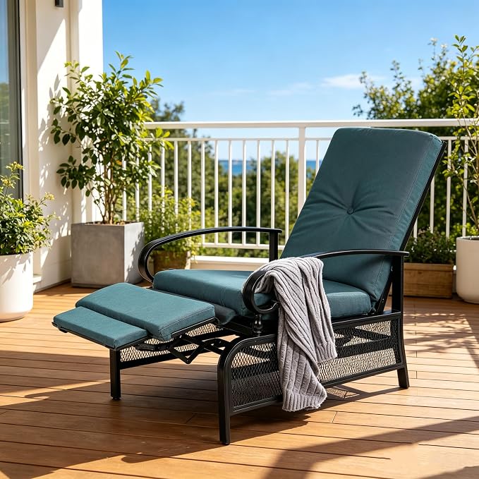 SUNCROWN Outdoor Recliner Chair Patio Adjustable Relaxing Chairs Outdoor Metal - Image 5