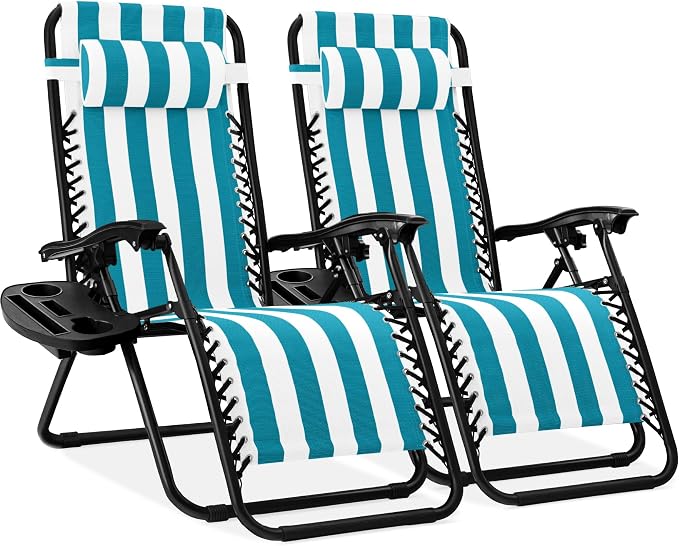 Best Choice Products Set of 2 Adjustable Steel Mesh Zero Gravity Lounge Chair by Unknown