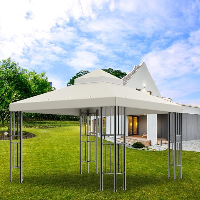 Sumfaller 10x10 FT Gazebo Replacement Canopy Top Cover | Double Tiered Canopy - Image 7