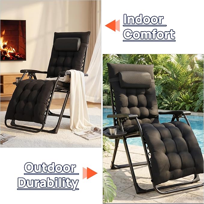 Alpen Oversized Zero Gravity Chair, Portable Patio Lounge Recliner, Removable - Image 3