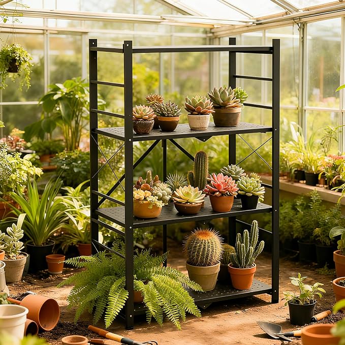4 Tier Greenhouse Shelving Unit, Plant Stand, 1 Pack, No Assembly Required - Image 2