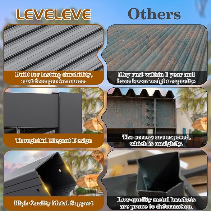 10 x 12 FT Louvered Pergola - Image 4
