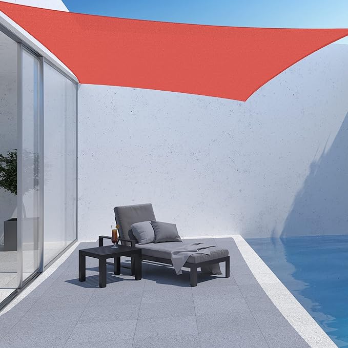 AsterOutdoor Sun Shade Sail Rectangle 12' x 16' UV Block Canopy - Image 5