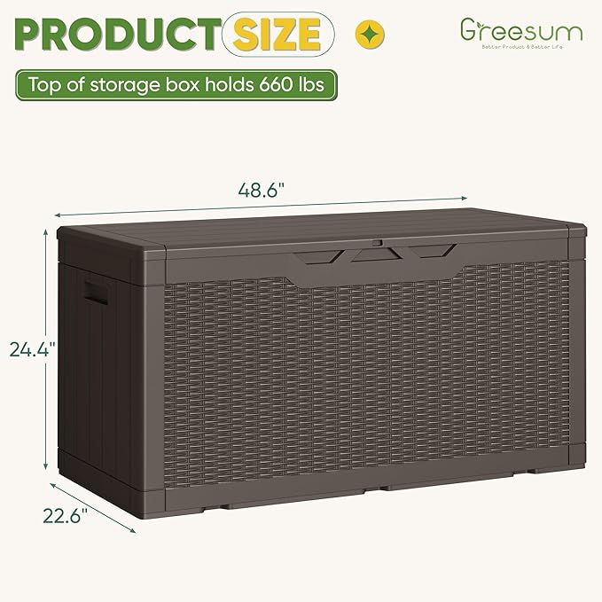 Greesum Outdoor Storage Box 100 Gallon Storage Bin - Image 7
