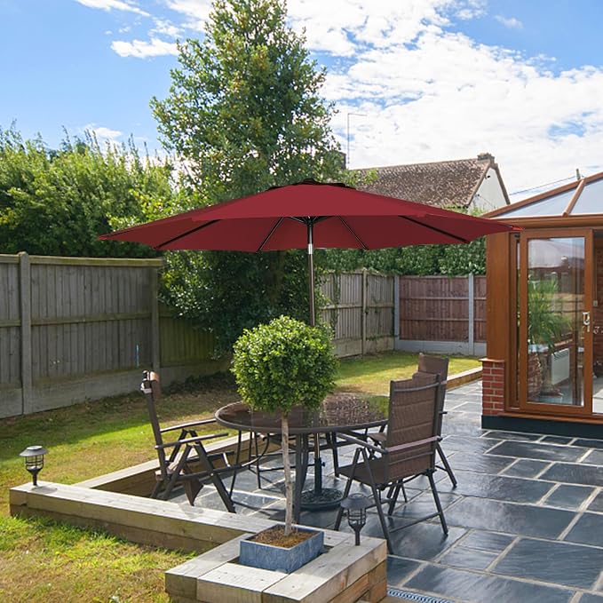 9' Outdoor Patio Umbrella, Outdoor Table Umbrella, Yard Umbrella, Market - Image 8