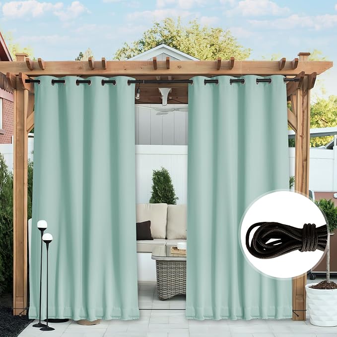 NICETOWN 2 Panels Weighted Outdoor Curtains - Image 2