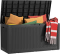 PatioZen 120 Gallon Resin Deck Box, Lockable Weatherproof Outdoor Storage Box by OutdoorLivingPerfected
