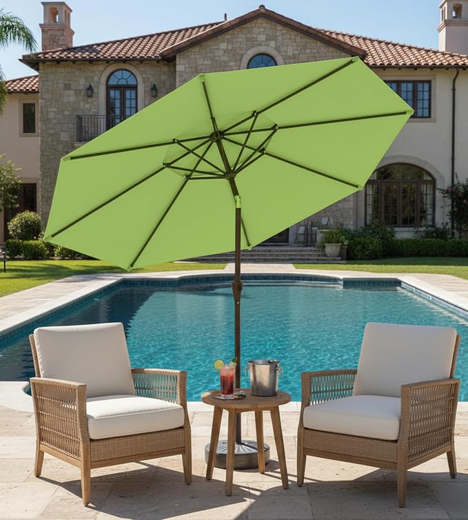 9FT Auto-Tilt Patio Umbrella|Outdoor Market Table Umbrella - Image 6