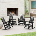 LUE BONA Outdoor Rocking Chairs Set of 4, Weather Resistant HDPS Poly Rocker by LUEBONA