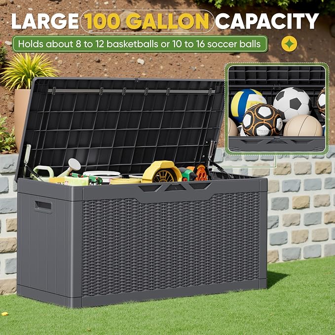 Greesum Outdoor Storage Box 100 Gallon Storage Bin - Image 3