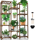 Plant Stand Indoor Outdoor, 10 Tiered Plant Shelf Wood Plant Rack | Tall Plant by Uneedem