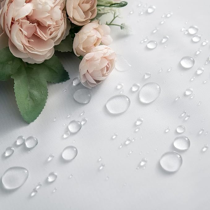 MIULEE White Waterproof Outdoor Sheer Curtains - Image 3