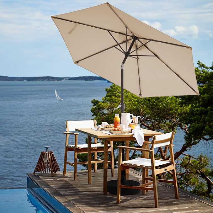 JEAREY 7.5 ft Outdoor Patio Umbrella, Table Umbrella, Tilt & Crank lift - Image 4
