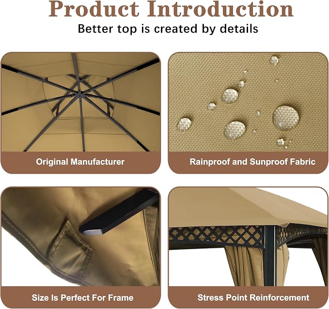 SCOCANOPY Replacement Canopy Cover Compatible withWindsor Gazebo L-GZ717PST-C - Image 4