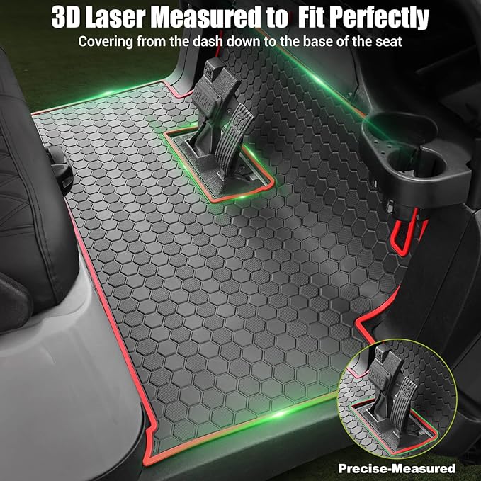 Club Car Precedent Golf Cart Full Coverage Floor Liner Mat, Fits Club Car Precedent (2004-2023), Onward & Tempo (2017-2023), Villager & V4L (2019-2023), Durable Anti-Slip Rubber