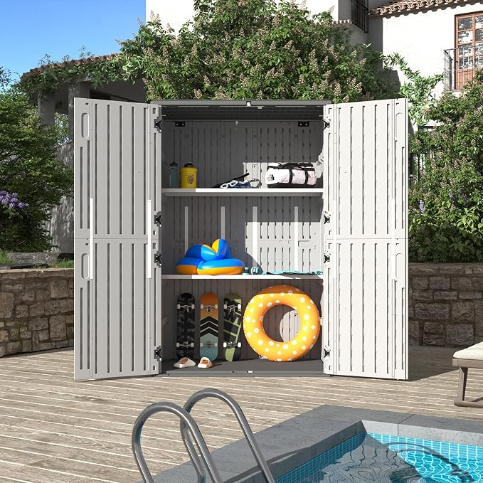 Aoxun 64 Cu.Ft Resin Outdoor Storage Shed - Image 8
