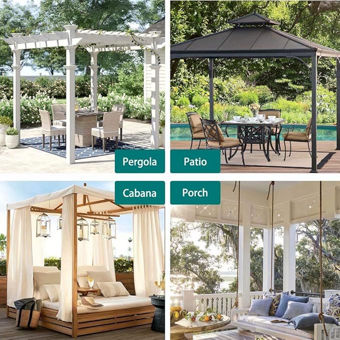 LORDTEX Indoor/Outdoor Curtains Waterproof Tab Top Patio Curtains | Sun - Image 5