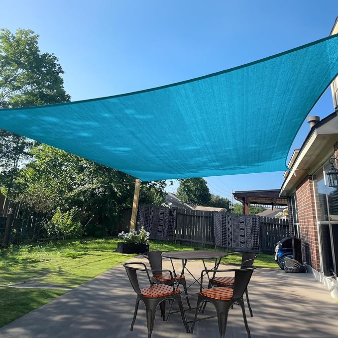 Sun Shade Sail 11'x19' Turquoise Blue Rectangle Custom Size | 95% UV Block by SUNLAX