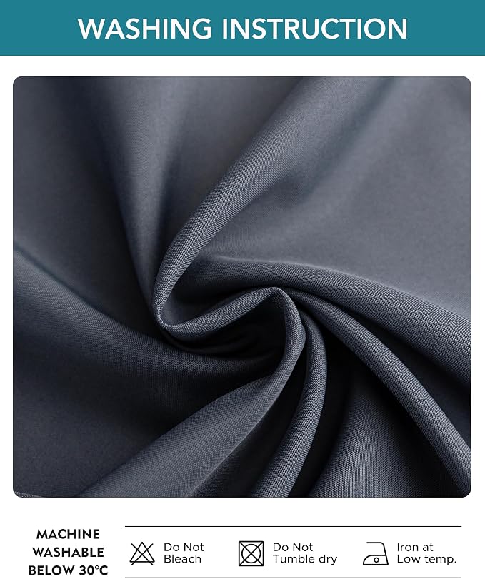 Windproof Outdoor Curtains for Patio Waterproof 4 Pcs 54x108 In Grey | Grommet - Image 7