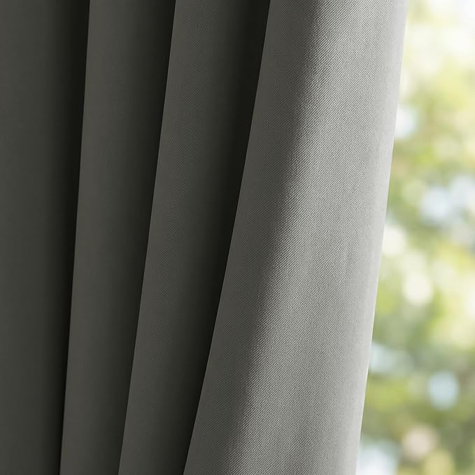 Outdoor Patio Curtains Waterproof Panel W52 x L95 Inch Grey, 1 Panel | Grommet - Image 9