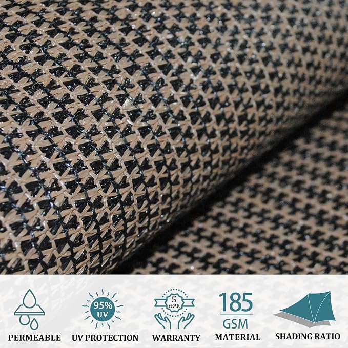 Shade&Beyond 5'x8' Sun Shade Sail Canopy Rectangle, UV Block Breathable Curved - Image 3