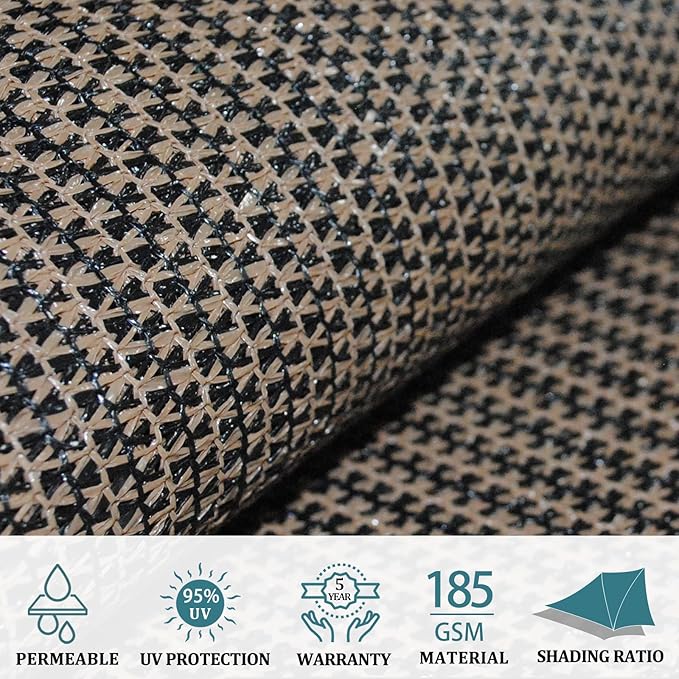 Shade&Beyond 4'x16' Sun Shade Sail Canopy Rectangle, UV Block Breathable Curved - Image 3