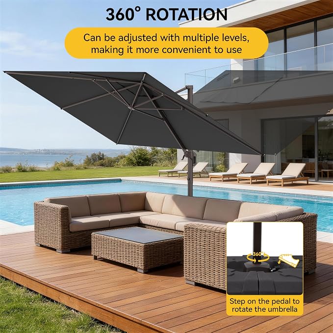 9x12 FT Cantilever Patio Umbrella - Image 5