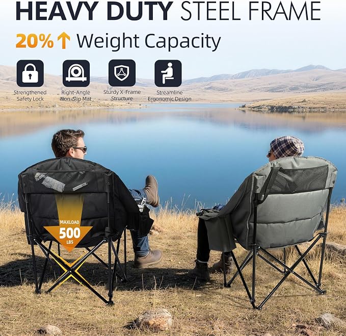 Oversized Camping Chair for Adults 2 Pack - Image 5