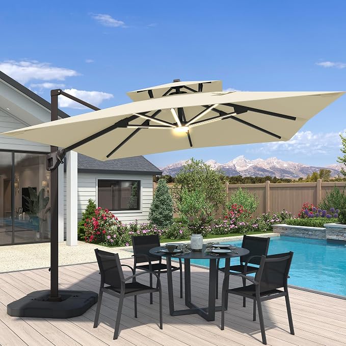 10x10 FT Outdoor Cantilever Patio Umbrella by Unknown