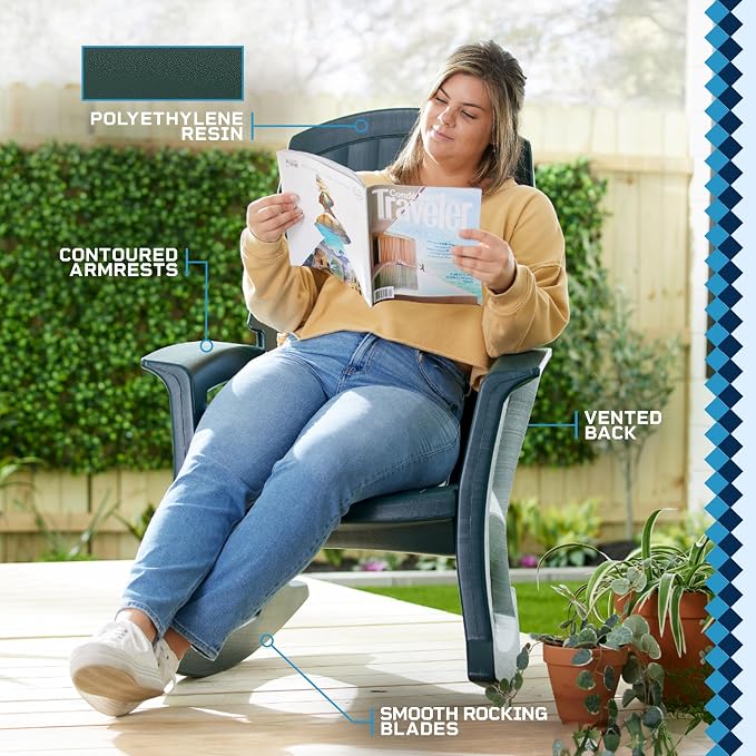 Rockaway Heavy Duty All Weather Patio or Deck Rocking Chair, and Patio - Image 5