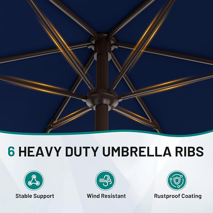 7.5FT Patio Umbrella Table Market Umbrella - Image 3