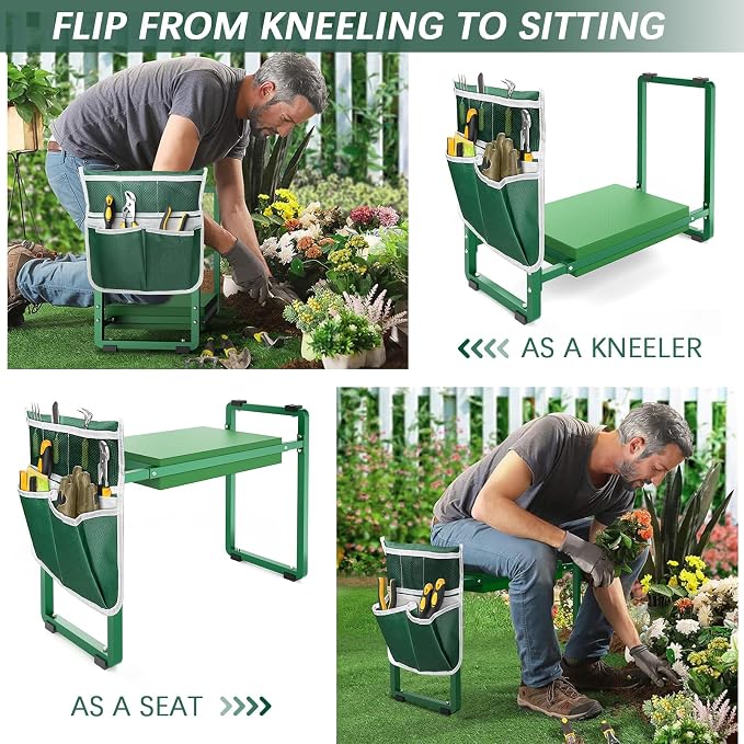 Garden Kneeler and Seat, 10.2" Wider Heavy Duty Thick - Image 5