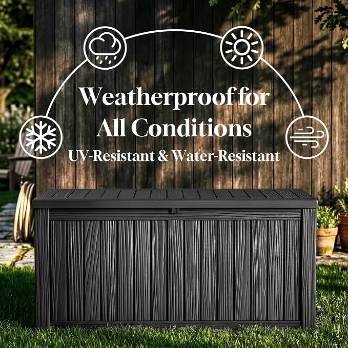 ROJIK 149 Gallon Outdoor Storage Box Waterproof, Weatherproof Deck Boxes - Image 7