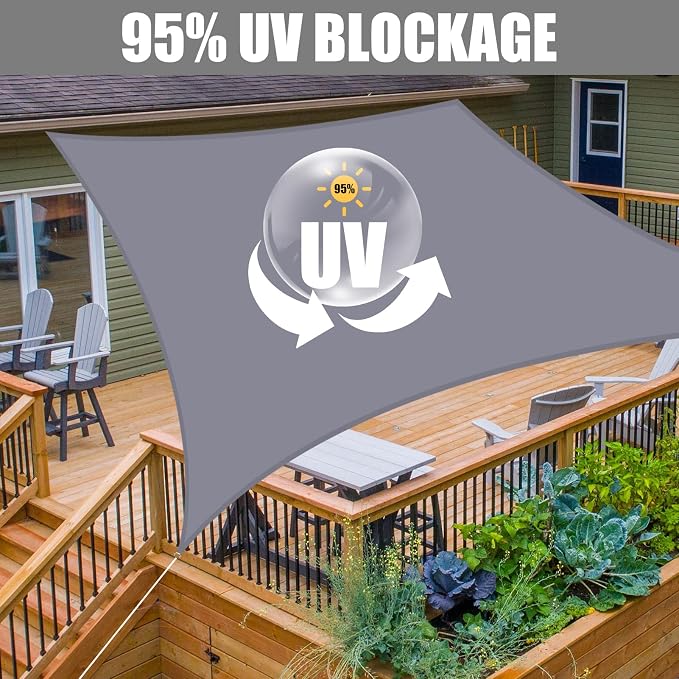 Neween Waterproof Sun Shade Sail Square UV Block Canopy - Image 3