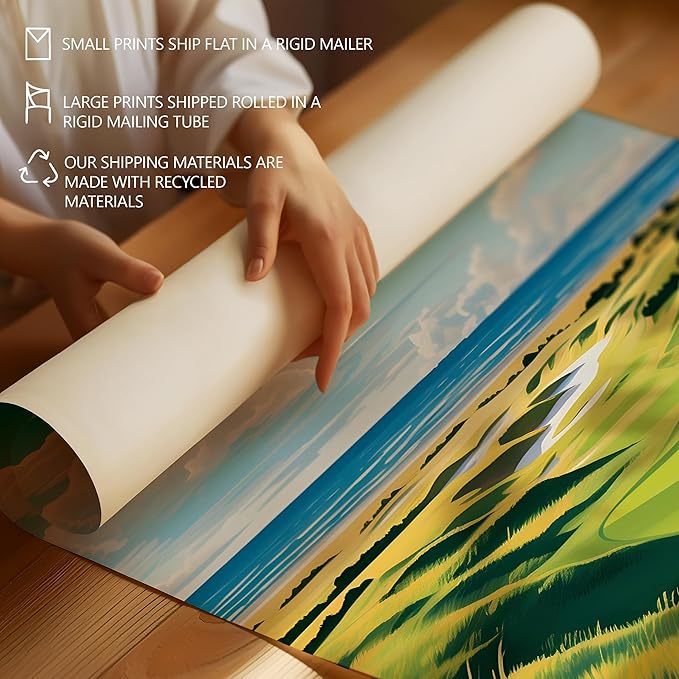 Golf Course Premium Giclee Fine Art Prints - Augusta, Pebble Beach, Pinehurst, Golf Course Posters, Golf Wall Art, Aesthetic Poster for Home Office Decor, Ready to Frame