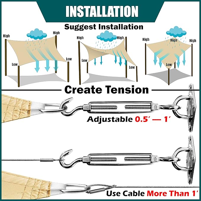 Royal Shade 20' x 20' x 20' Brown Triangle Waterproof Sun Shade Sail Order to - Image 6