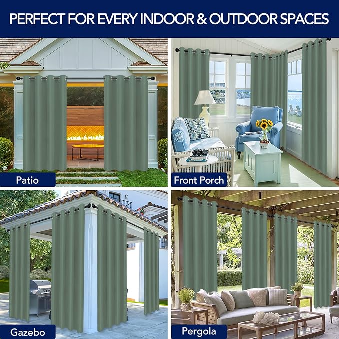 PureFit Outdoor Curtains for Patio Waterproof Weatherproof Outside Curtains | - Image 5