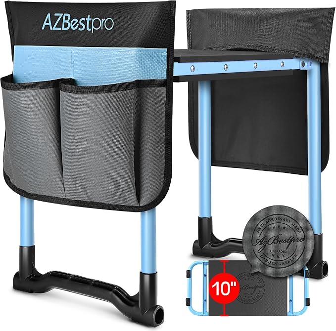 AZBESTPRO Garden Kneeler and Seat, Upgraded Foldable Heavy Duty Gardening Stool by AZBestPro