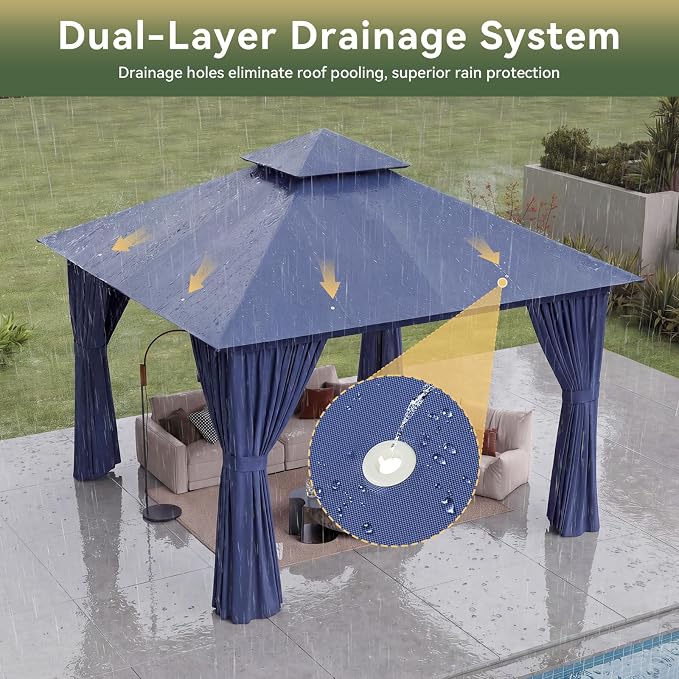 10'x10' Gazebo, Metal Frame Canopy - Image 7