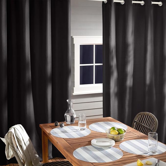 TOWN & COUNTRY BASICS Cabana Solid Heavyweight Indoor Outdoor Curtains - Image 6