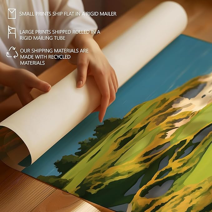 Golf Course Premium Giclee Fine Art Prints - Augusta, Pebble Beach, Pinehurst, Golf Course Posters, Golf Wall Art, Aesthetic Poster for Home Office Decor, Ready to Frame