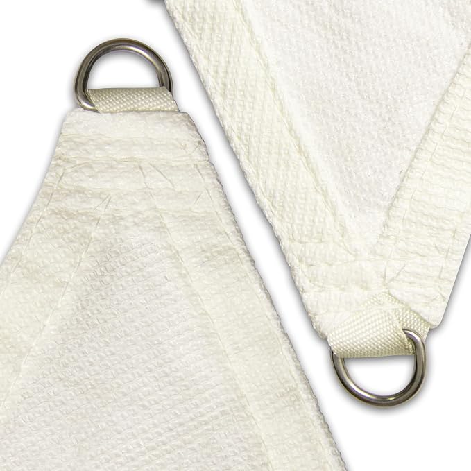 Amgo Custom Size 15' x 19' x 24.2' White Right Triangle Sun Shade Sail UPF50+ - Image 8