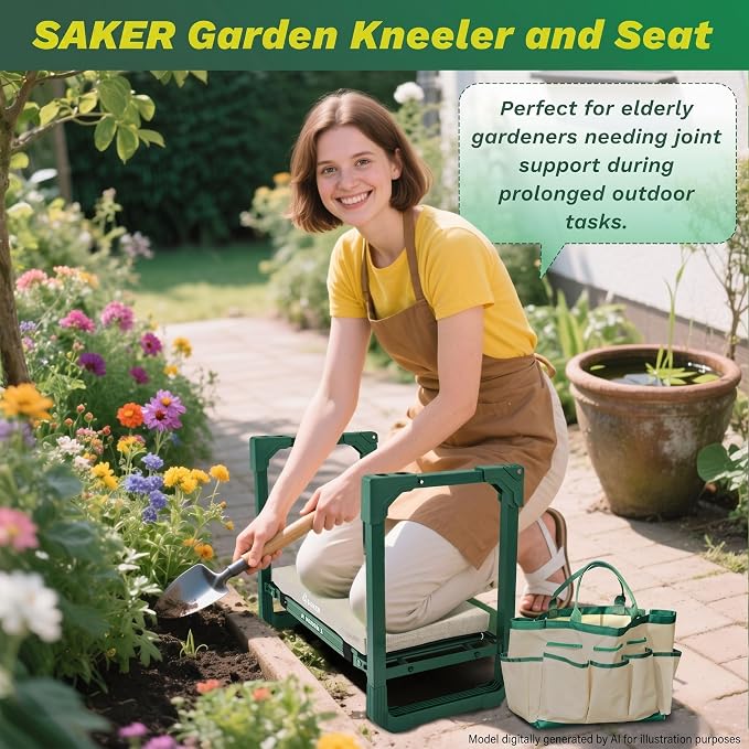 Saker Garden Kneeler and Seat Foldable Gardening Stool - Image 8
