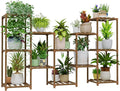 Bamworld Large Plant Shelf Outdoor Wood Plant Stand Large Rack by Bamworld