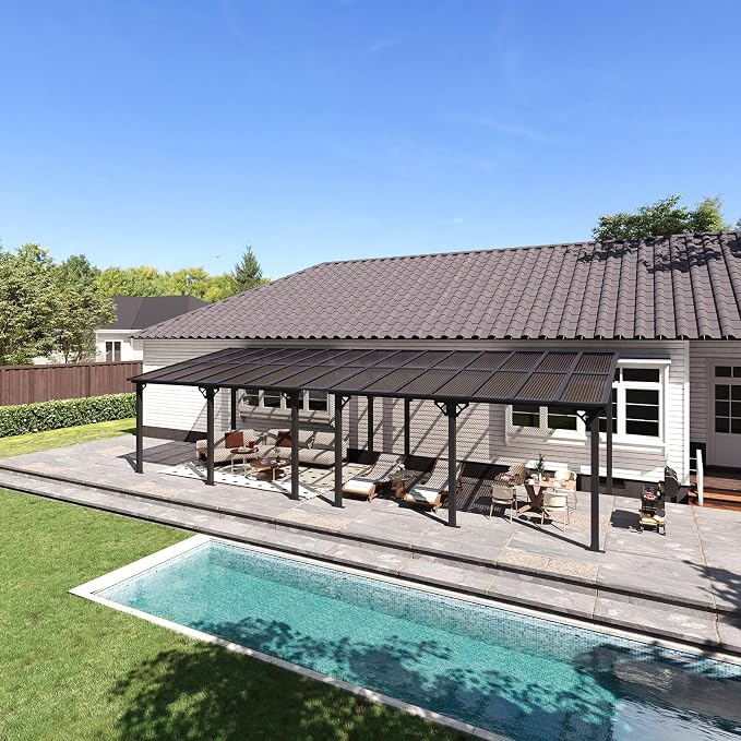 Aoxun 10’x30’ Gazebo with Aluminum Frame & Polycarbonate Panel, Outdoor Patio by Aoxun