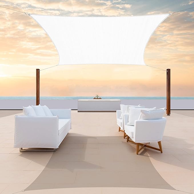 Colourtree 10' x 20' White Rectangle Sun Shade Sail CTAPR1220 Canopy Fabric by ColourTree