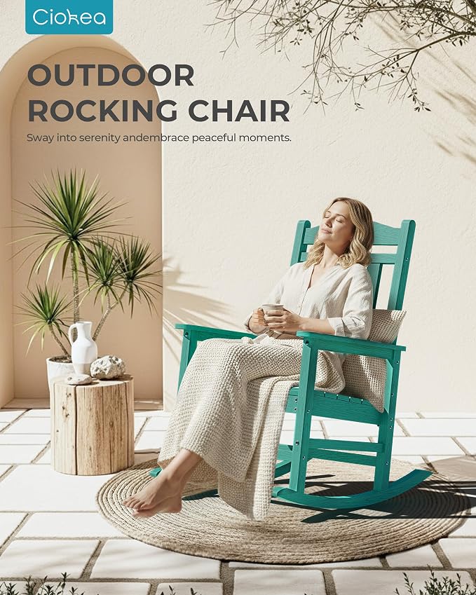 Oversized Outdoor Rocking Chairs Set of 3, 380lbs Heavy-Duty Large Patio Rocker - Image 7