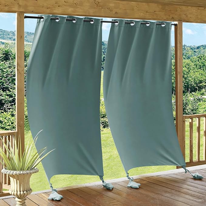 RYB HOME Outdoor Curtains for Patio Windproof by RYBHOME